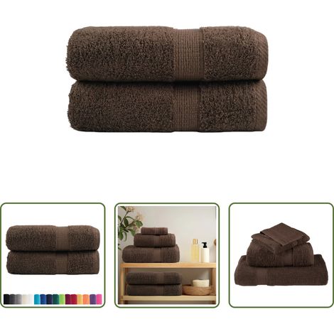 vidaXL Baumwolltuch - Premium-Waschtücher SOLUND 2 Stk. Braun 30x30 cm 600 g/m² (1/5)