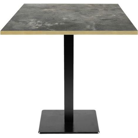 Table 70 x 70 cm - modèle Milan pierre métallisée chants laiton