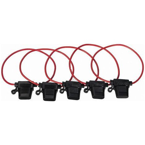 Packung mit 5 Standard-12V 30A-Flachsicherungshaltern für Auto, Motorrad und Kraftfahrzeug (AWG). (1/2)