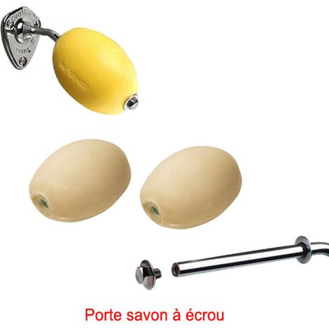 Lot de 3 recharges savons rotatifs écoliers – 2 savons lait d'amande, 1 citron – Porte-savon à écrou chromé – Économique et naturel – Provendi