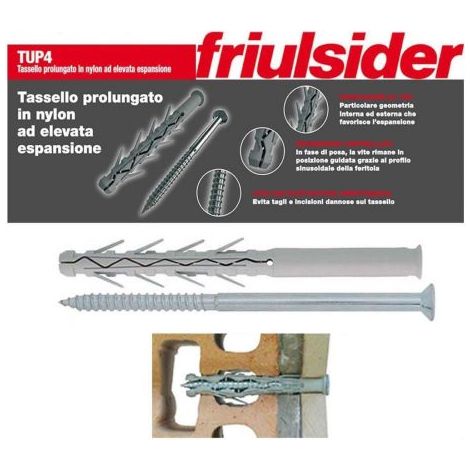 10 pz TASSELLO TASSELLI PROLUNGATI CON VITE 8x100 TESTA TORX FISCHER FRIULSIDER (1/2)