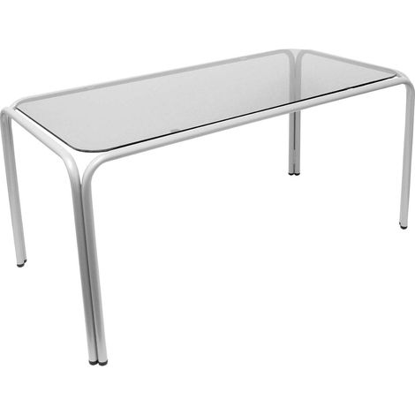 Mesa Vega chasis plata cristal fumé