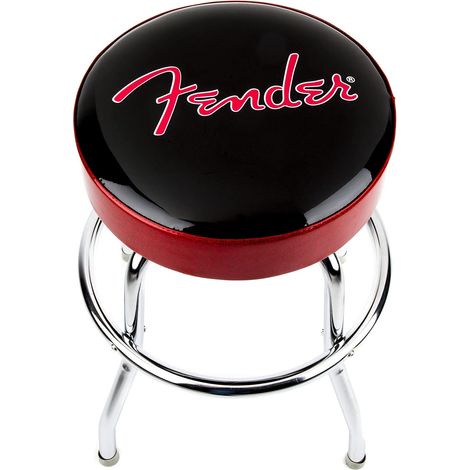 Tabouret de Bar Pivotant Rembourré Logo Rouge Pailleté 24 po (1/4)