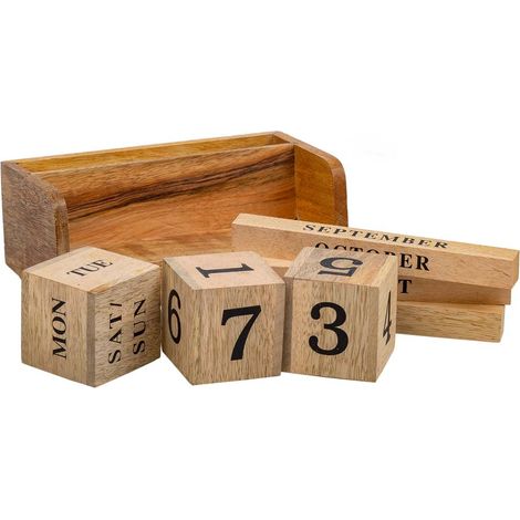 Calendario tarjetero de madera marrón 19x10x11 (1/5)