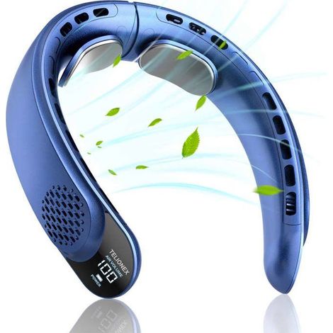 Ventilatore da collo portatile senza fili da 4000 mAh - Tre velocità del vento, ventilazione a 360°, funzionamento silenzioso, ideale per ufficio, sport e viaggi. (1/4)