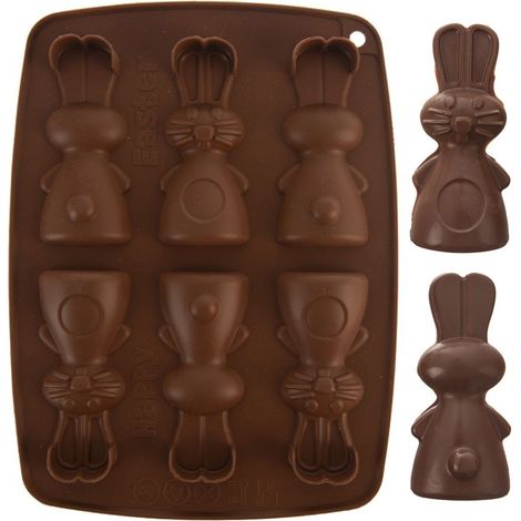 Stampo in silicone per biscotti e praline, marrone, coniglietto, sillinie orion 151784 (1/5)