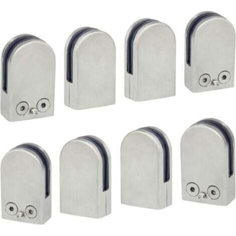 8 PCS(6-8mm) Pince à Verre Porte-Verre En Acier Inoxydable 304 Support de Serrage Clamp Clip Plat Main Courante Fenêtre Balustrade Réglable Escalier (1/4)