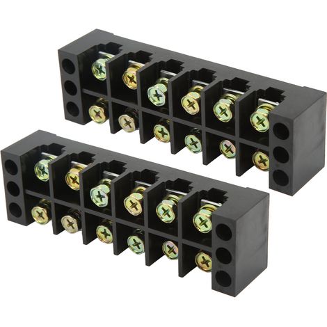 Bornier à 6 positions pour circuit de terre, courant élevé, câblage facile, 600 V, 60 A (1/5)