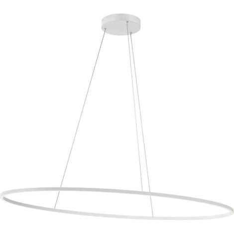 Lampadario moderno redo group leo 01 3340 01 3299 led cct bianco nero dimmerabile alluminio, finitura metallo bianco