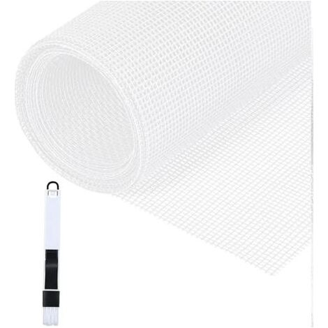 Mosquitera para ventana, 150 x 300 cm, de fibra de vidrio, con cepillo de limpieza, para ventanas, puertas de balcón y salón, color blanco. (1/4)