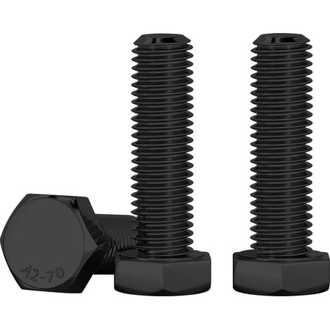 Boulons M8 Acier Inoxydable A2 V2A Vis à Tête Hexagonale 10 Pièces M8 x 30mm DIN 933 Haute Résistance Boulon Pour Automobile Et Machinerie, Noir (1/4)