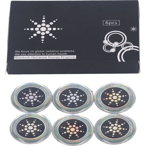 Packung mit 6 silbernen Antistrahlungspflastern für elektronische Geräte, Aufkleber gegen negative Ionenstrahlung (1/5)