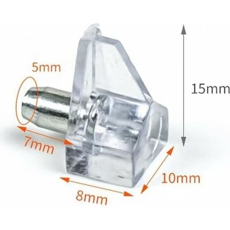 40 Pièces Goujons de Support d'étagère, Diamètre du Trou de 5mm de pour étagère en Verre ou en Bois d'Armoire de Rangement (Transparent) (1/4)