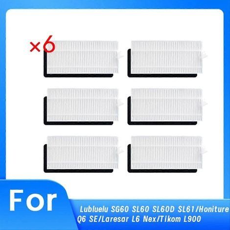 Lot de 6 filtres de nettoyage pour aspirateur robot Lubluelu SG60 SL60 SL60D SL61/Laresar L6 Nex (1/5)