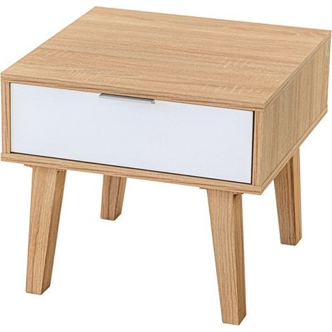 TOPKIT | Table d'appoint 1 tiroir 2272 | Table d'appoint | Table d'appoint de salon | chêne blanc (1/5)