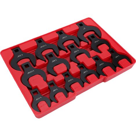 Jeu de clés à pied de corbeau Jumbo, ensemble Standard de 1/2 pouces, en forme de L, noir SAE, 14 pièces (1/5)