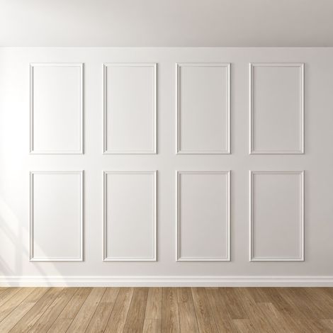 Nordlinger pro kit moulure murale decor 8 - 280 a 400cm - bois massif pour habillage mur complet