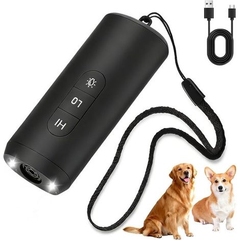Dispositivo ultrasónico, luz LED, dispositivo ultrasónico portátil, negro, entrenamiento canino, con 2 modos (seleccione frecuencia baja y alta) (1/5)