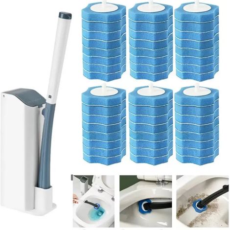 Ensemble de brosses de toilette jetables Cnkx 48 brosses de rechange H (1/5)