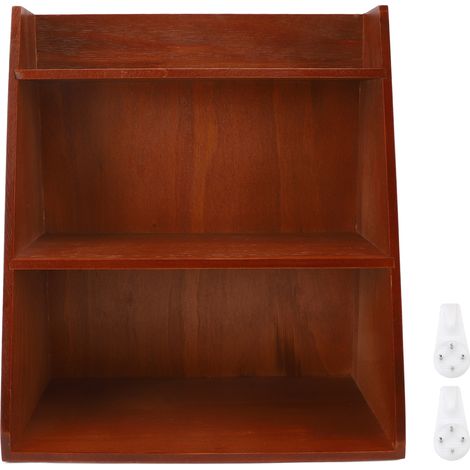 Organisateur d'articles divers de bureau, étagère de rangement en bois multicouche Vintage pour parfums et cosmétiques