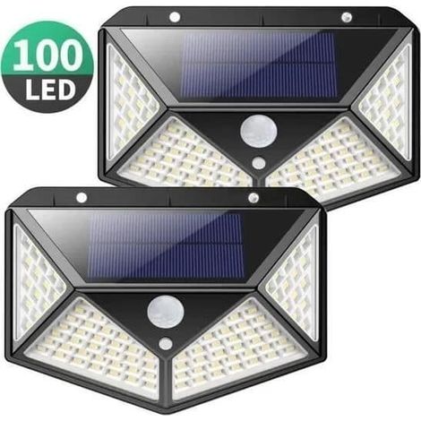 Lampe solaire - 100 LED - Détecteur de mouvement - Étanche - Batterie sans fil 1800 mAh (1/4)