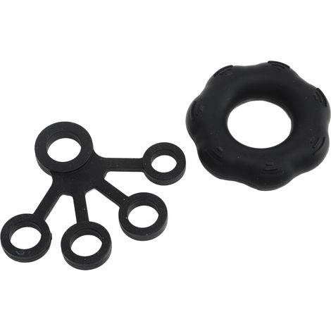 Kit de renforcement de la force de préhension, appareil en silicone anti-stress pour l'entraînement des mains et des doigts, idéal pour la musculation quotidienne et l'escalade (noir). (1/5)