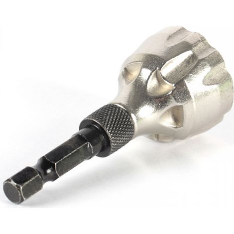 BEBUSINGOTO Desbarbador de chaflán externo, vástago hexagonal HSS, herramientas de eliminación de rebabas con hojas de carburo, desbarbador para pernos metálicos de 3 a 19 mm (1/8" a 3/4") de diámetro (1/5)