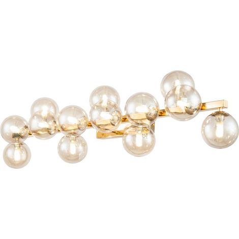 Lampadario moderno a sfera di cristallo dorato disegnato da Dallas Metoni (1/2)