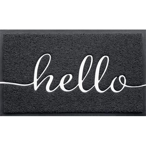 Tapis de porte (91 x 61 cm, noir) Tapis de bienvenue Tapis de sol discret Tapis d'entrée Tapis antidérapants pour entrée, patio, zones de passage fréquent (1/5)