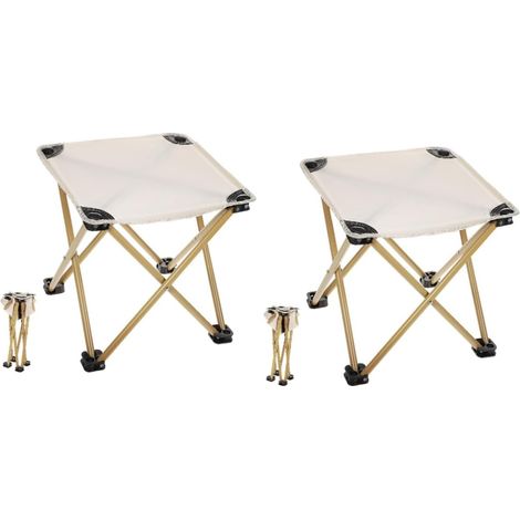 2 Pièces Tabouret de Camping Pliant Portable avec de Transport Chaise de Pique Compacte et pour Randonnée et Activités Plein Air Structure Robuste et Confortable (1/5)