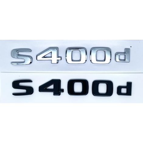 (S400d, Argent) - Emblème ABS Série S compatible avec Mercedes-Benz Classe S W222 W223 - Logo autocollant latéral arrière (1/5)