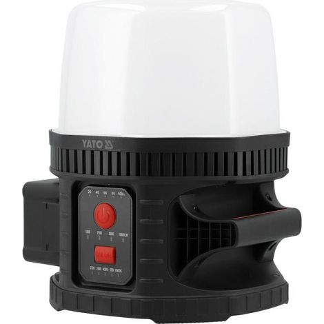 YATO, modello YT-829670, Riflettore 18V, ideale per un'illuminazione potente di 10000 lumen 360°, IK08, senza batteria e caricabatterie, strumento professionaleper uso esterno e intensivo.