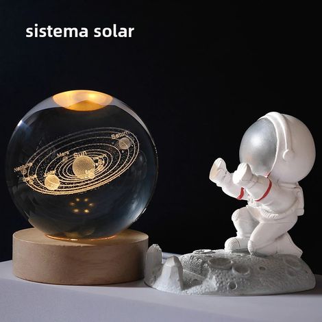 (Système solaire type B) Veilleuse LED USB Galaxy Crystal, lumière planétaire 3D, lumière lunaire (1/5)