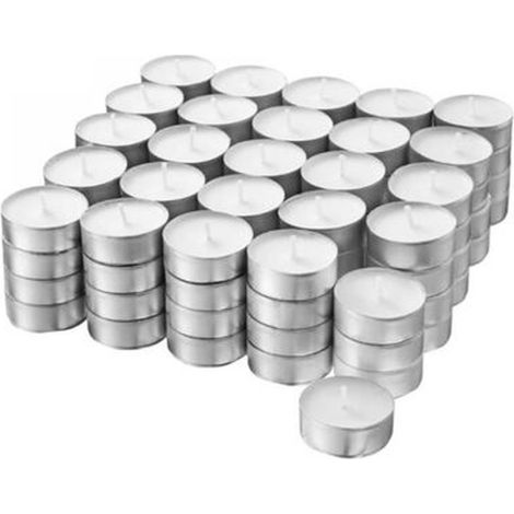 TrAdE Shop Traesio - Candele Tea Light Moccoli Scaldavivande Tealights In Paraffina Naturale 100pz - (1/2)