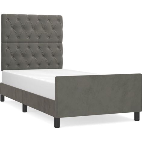 Maison Exclusive - Giroletto senza Materasso Grigio Scuro 80x200 cm Velluto (1/5)
