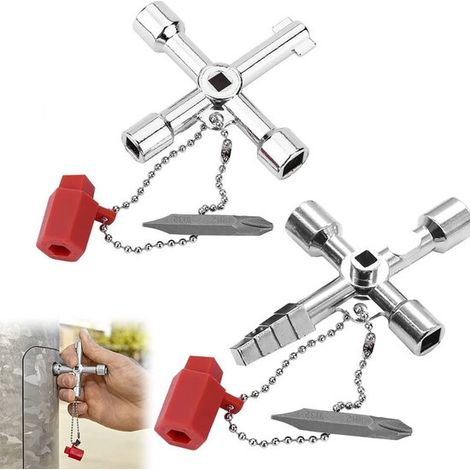 2 chiavi a 4 vie, chiavi per armadietti, chiavi universali a 4 vie, chiavi a perno, chiavi a croce, chiavi triangolari, chiavi a stelo, chiavi quadrate (1/5)