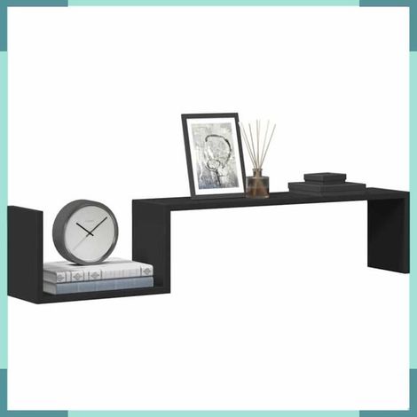 Étagère murale - 807269 - Noir - 100 x 15 x 20 cm - Bois d'ingénierie (1/5)