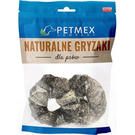 Friandises pour chiens, à mâcher, peau de morue séchée, anneaux Petmex, 100 g
