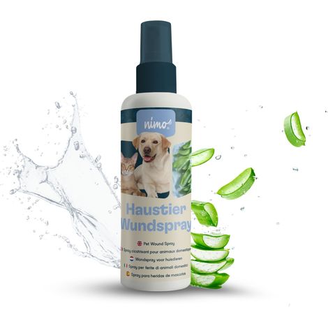 nimo Spray cicatrisant pour animaux domestiques – à l'aloe vera & au panthénol pour le soin & la cicatrisation des plaies - 0.125 l (1/5)