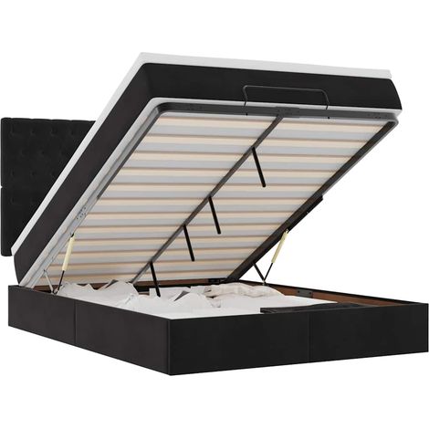 Maison Exclusive - Ottoman-Bett mit Matratzen Schwarz 140x200 cm