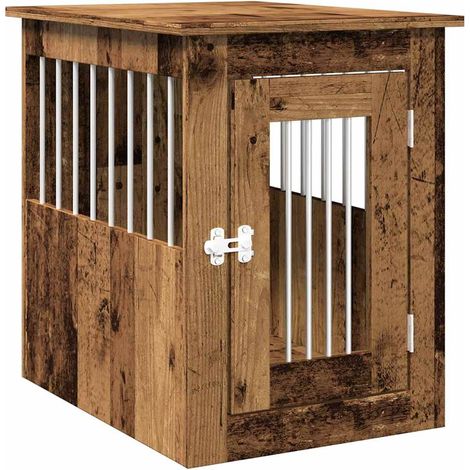 Meuble de cage chien vieux bois 45x62x59 cm bois d'ingénierie