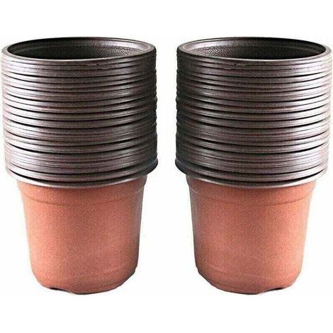 Enowelir Lot de 100 Pots en Plastique pour Semis et Plantation, 10 cm (1/5)