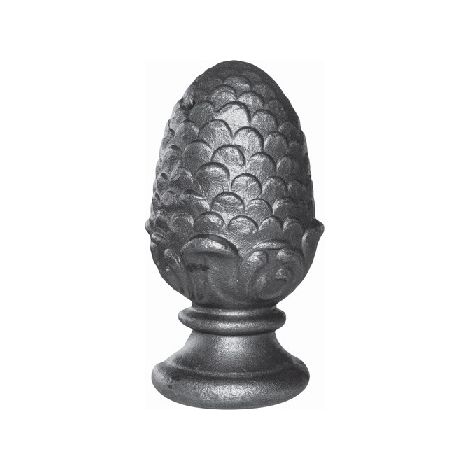 Deco Fer Forge – Pomme de pin en fer forgé – Hauteur 85mm – Largeur 43mm – Base Ø43mm – Fixation par soudure – Prêt à peindre ou vernir (1/5)
