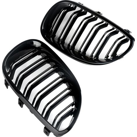 Rejilla del parachoques delantero, compatible con Serie 5 E60/E61, plástico ABS duradero, negro brillante. (1/2)