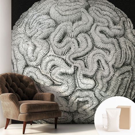 Papier peint intissé à motifs décoratifs pour salon chambre et bureau Décoration murale élégante avec colle Structure sphérique 250x250 cm (1/5)