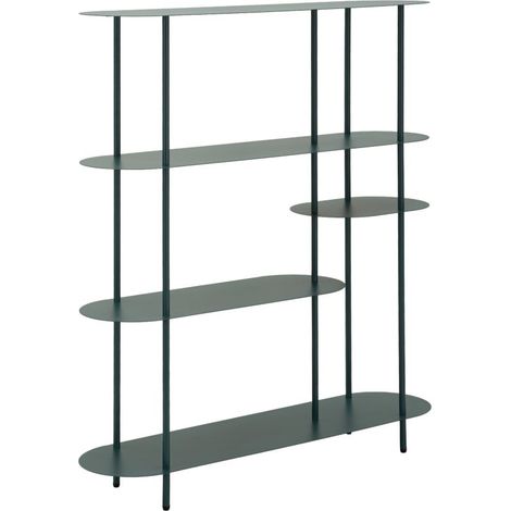 Libreria Saturno Ottanio - Struttura in metallo, design moderno ed equilibrato, 118x31x139 cm - Arredamento Contemporaneo