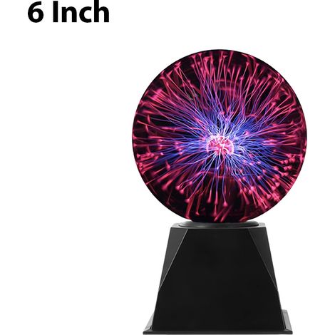 Inch Plasma Ball Static Electricity Ball Touch Sound Sensitive Plasma Globe USB Plug-in for Party Home Science Decoration Birthday Halloween Christmas Gifts Atmosphere Electric Ball Lighting (1/5)