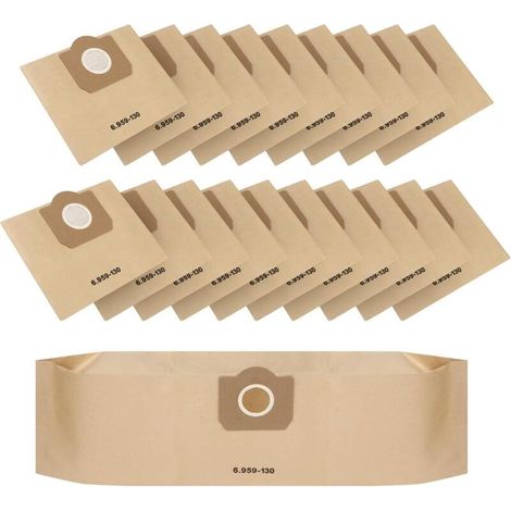 Lot de 20 Sacs Aspirateur pour Karcher 6.959-130.0 A2201 WD3 Sacs Filtrants en Papier de Rechange pour Aspirateur Wet & Dry, Sac pour Karcher WD3 Premium Accessoires Pièces Détachées (1/4)