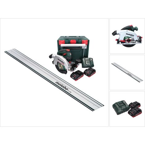 Metabo KS 18 LTX 66 BL Scie circulaire portative sans fil 18 V 165 mm + 2x batterie 4,0 Ah + chargeur + guide-chaîne + metaBOX (1/5)