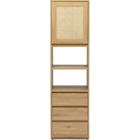 Libreria scaffale con ripiani finitura legno chiaro quercia L50 cm SEVILLA